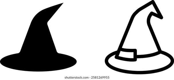 "Witch Hat Vector Icon Set"