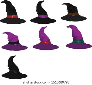 Witch hat vector illustration icons