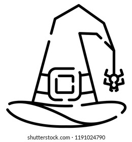 Witch hat vector illustration in line stroke design