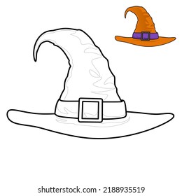 witch hat vector image for coloring book.
