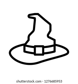 Witch hat vector, Magic related line design icon