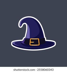 witch hat with white outline in flat vector design.