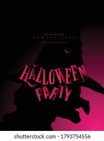 Witch Head for Halloween Modern Background. Minimalist Creative Design Concept.