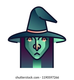 Witch head icon vector illustration in gradient design