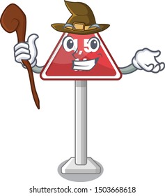 Witch height limit isolated with the cartoon