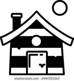 Witch House glyph and line vector illustration