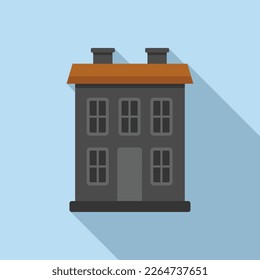 Witch house icon flat vector. Creepy haunted. Scary ghost