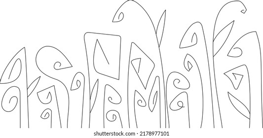 Vector vectorial de bruja fondo floral abstracto, hierba enganchada