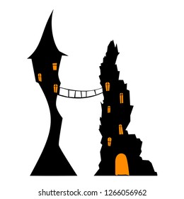 Witch House. Vector Illustration.