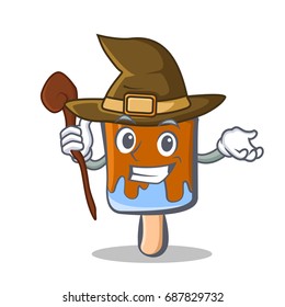 Witch ice cream character cartoon
