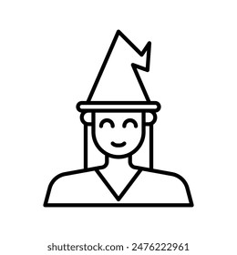 witch icon from fairy tail icon set with simple outline style