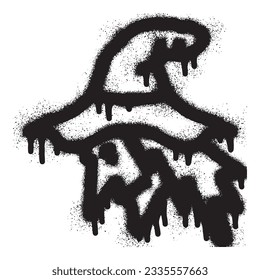 Witch icon graffiti with black spray paint