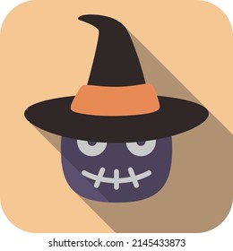Witch icon, Halloween flat icon design vector illustration