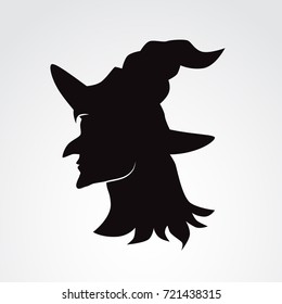 Witch icon isolated on white background. Vector art.