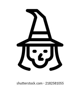 icono de bruja o logotipo símbolo de signo aislado ilustración vectorial - iconos vectoriales de estilo negro de alta calidad
