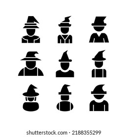 witch icon or logo isolated sign symbol vector illustration - high quality black style vector icons
