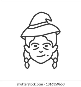 Witch icon on white background