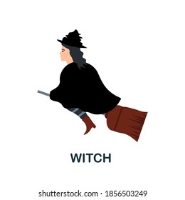 Witch icon. Simple element from halloween collection. Creative Witch icon for web design, templates, infographics and more