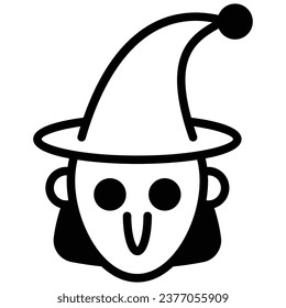 Witch icon with white background vector stock illustration