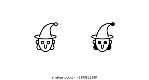 Witch icon with white background vector stock illustration