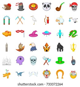 Witch icons set. Cartoon style of 36 witch vector icons for web isolated on white background