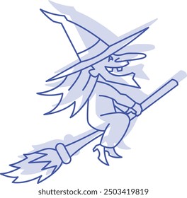 Witch Illustration and Icon for Halloween and Magic-Themed Designs