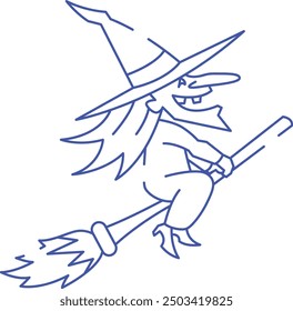 Witch Illustration and Icon for Halloween and Magic-Themed Designs