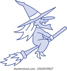 Witch Illustration and Icon for Halloween and Magic-Themed Designs
