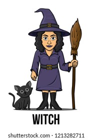Witch illustration vector