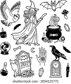 Witch Illustrations Vector Art Set 2