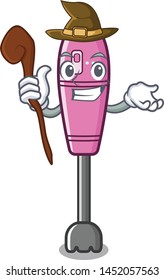 Witch immersion blender isolated in the cartoon
