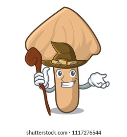 Witch inocybe mushroom mascot cartoon