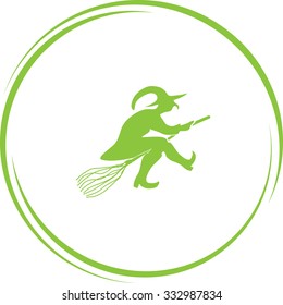 witch. Internet button. Vector icon.