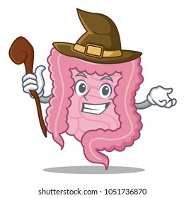 Witch intestine mascot cartoon style