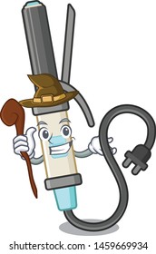Witch iron curling in the cartoon shape