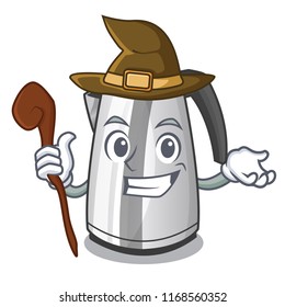 Witch kitchen electric kettle on a mascot