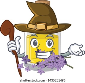 Witch lavender oil in the character shape