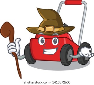 Witch lawnmower character.