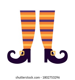 piernas brujas con zapatos de estilo plano icono de diseño vectorial