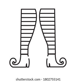 witch legs with shoes line style icon vector illustration design