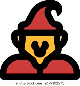 Diseño de icono de estilo de línea de bruja