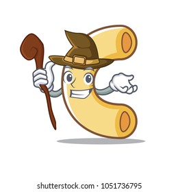 Witch macaroni mascot cartoon style