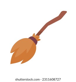witch magic broom For flying in the sky on Halloween night. broom for cleaning the house