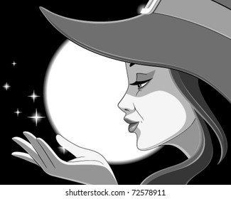 Witch. Magic Halloween background