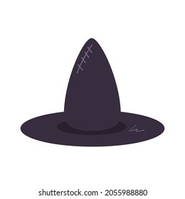 Witch magic hat illustration, isolated vector flat 
