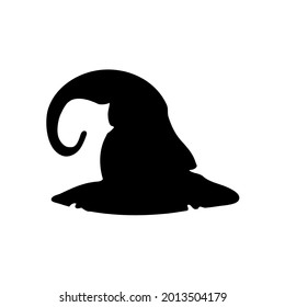 Witch magic hat vector. witch hat element silhouette Halloween party decorations