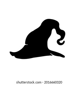 Witch magic hat vector. witch hat element silhouette Halloween party decorations