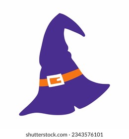 Witch magic hat.Vivid illustration for Halloween holiday.