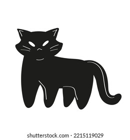 Witch Magic, Mystical and Astrology objects symbols Minimalistic objects Vector illustrations with cats in different poses
