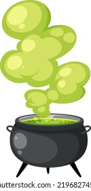 Witch Magic Potion Pot On White Background Illustration